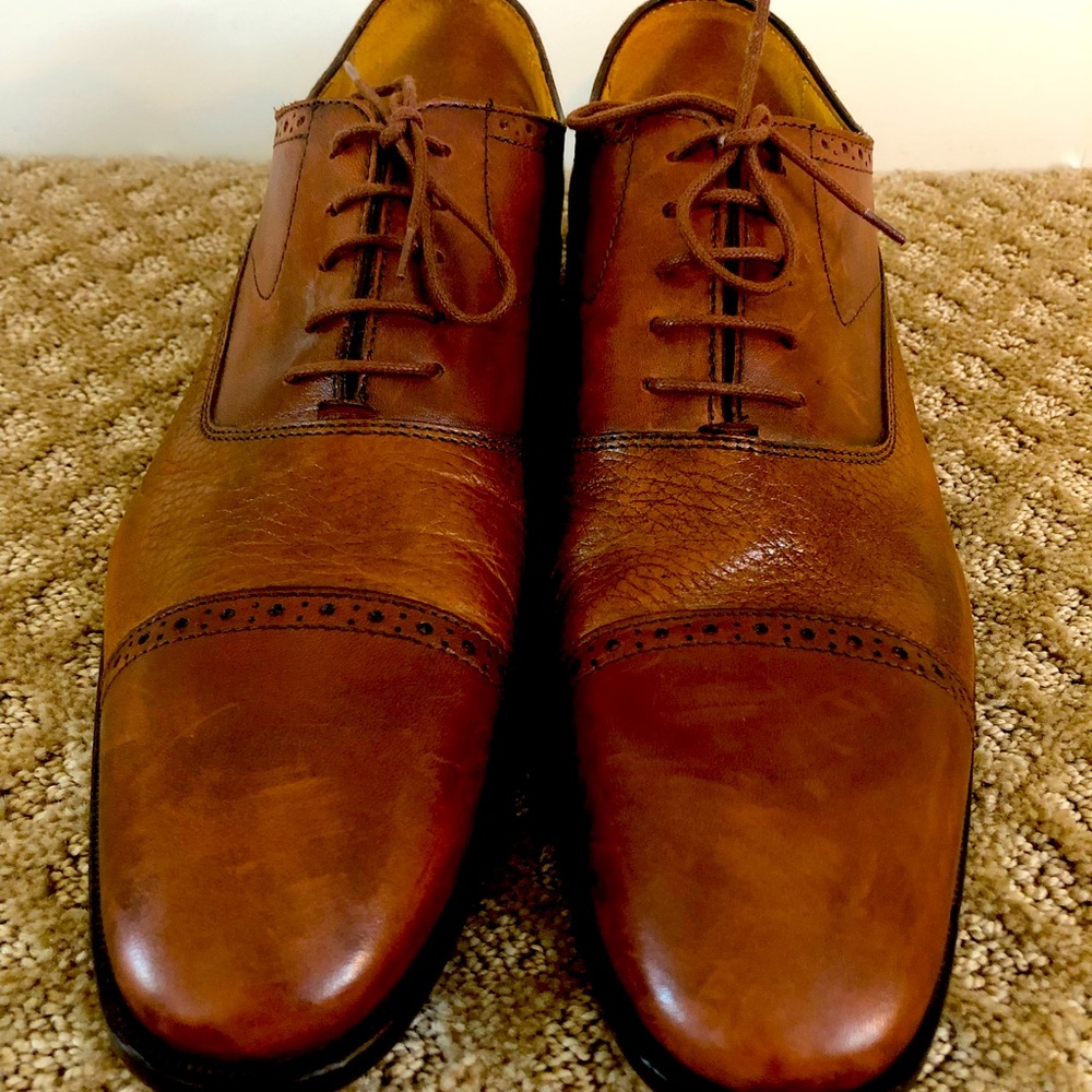 Italian dress cognac shoes